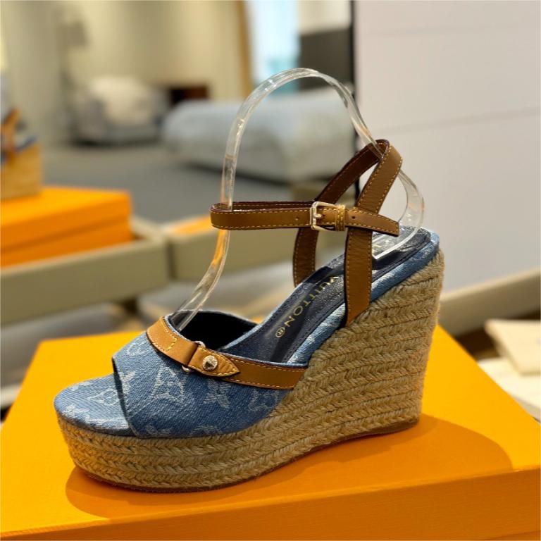 LV-2024 Latest Runway Style Thick Soled Hemp Rope Sandals