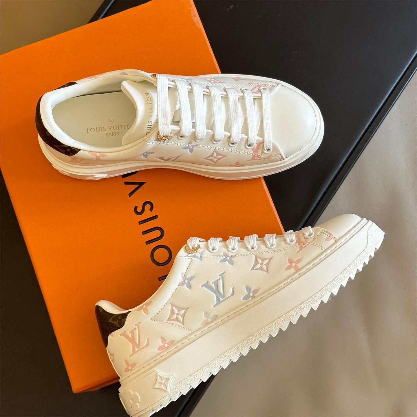 LV-3D printed cowhide classic white shoes