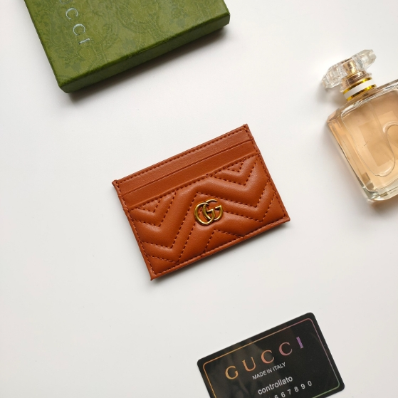 Gucci-Marmont Calf Leather Card Holder