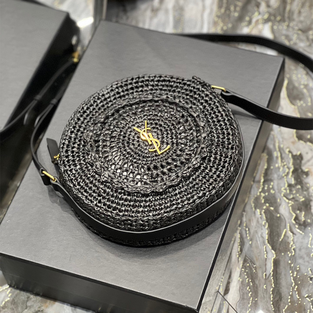 YSL-Round Cake Woven Bag