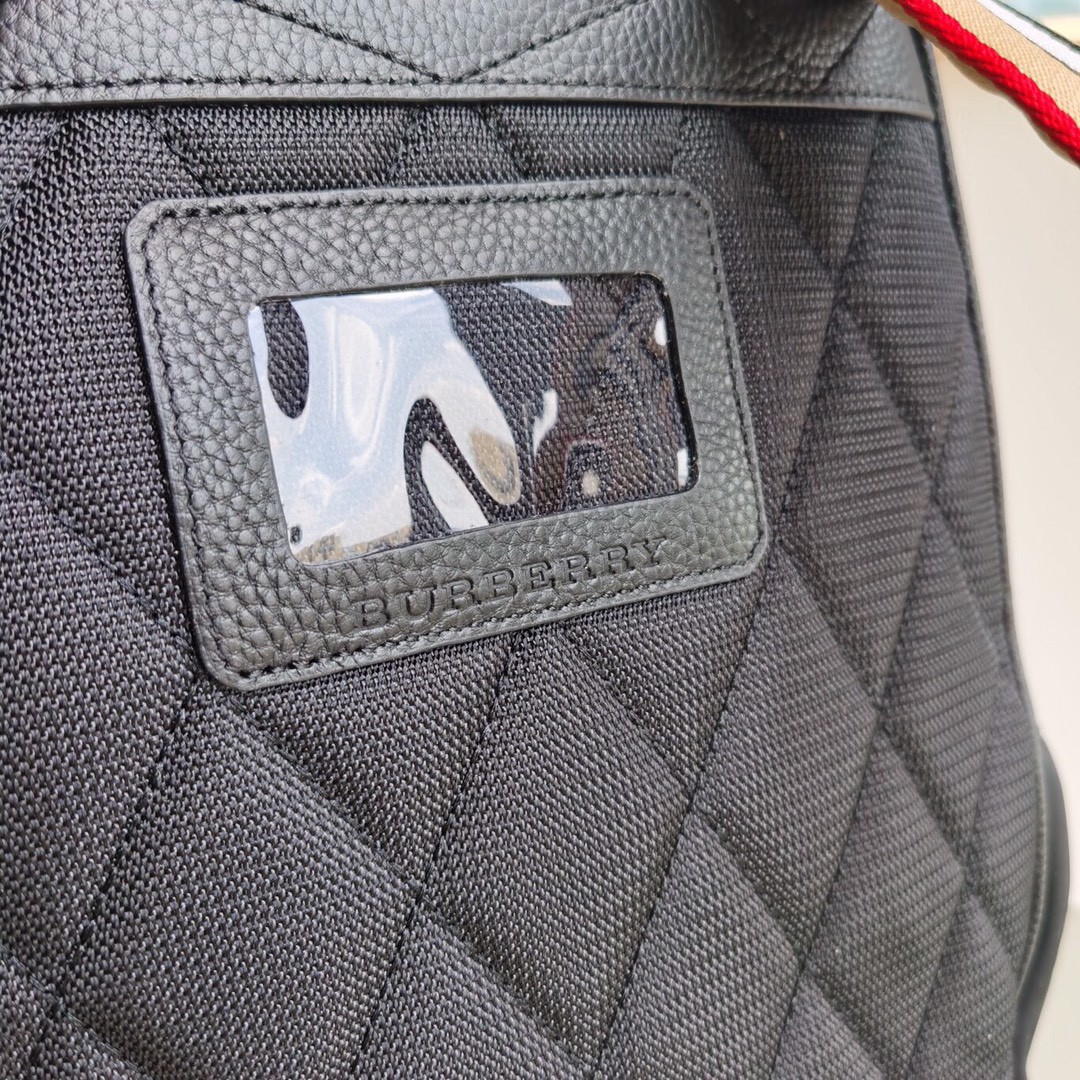 Burberry-Nylon embroidered backpack