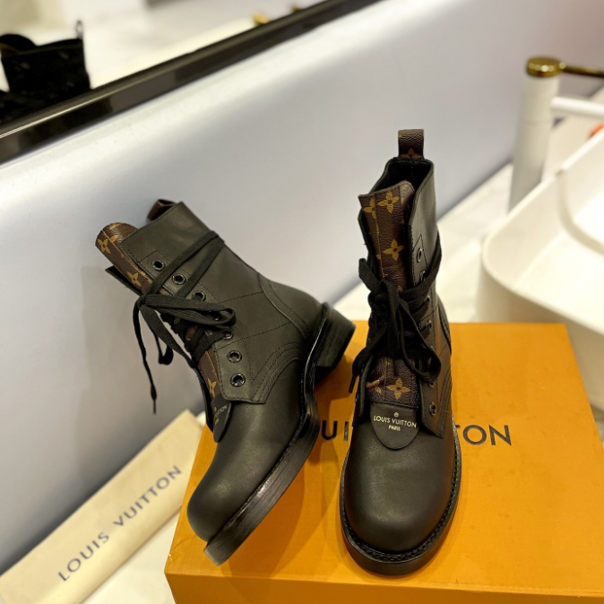 LV-Old Flower Patchwork Martin Boots
