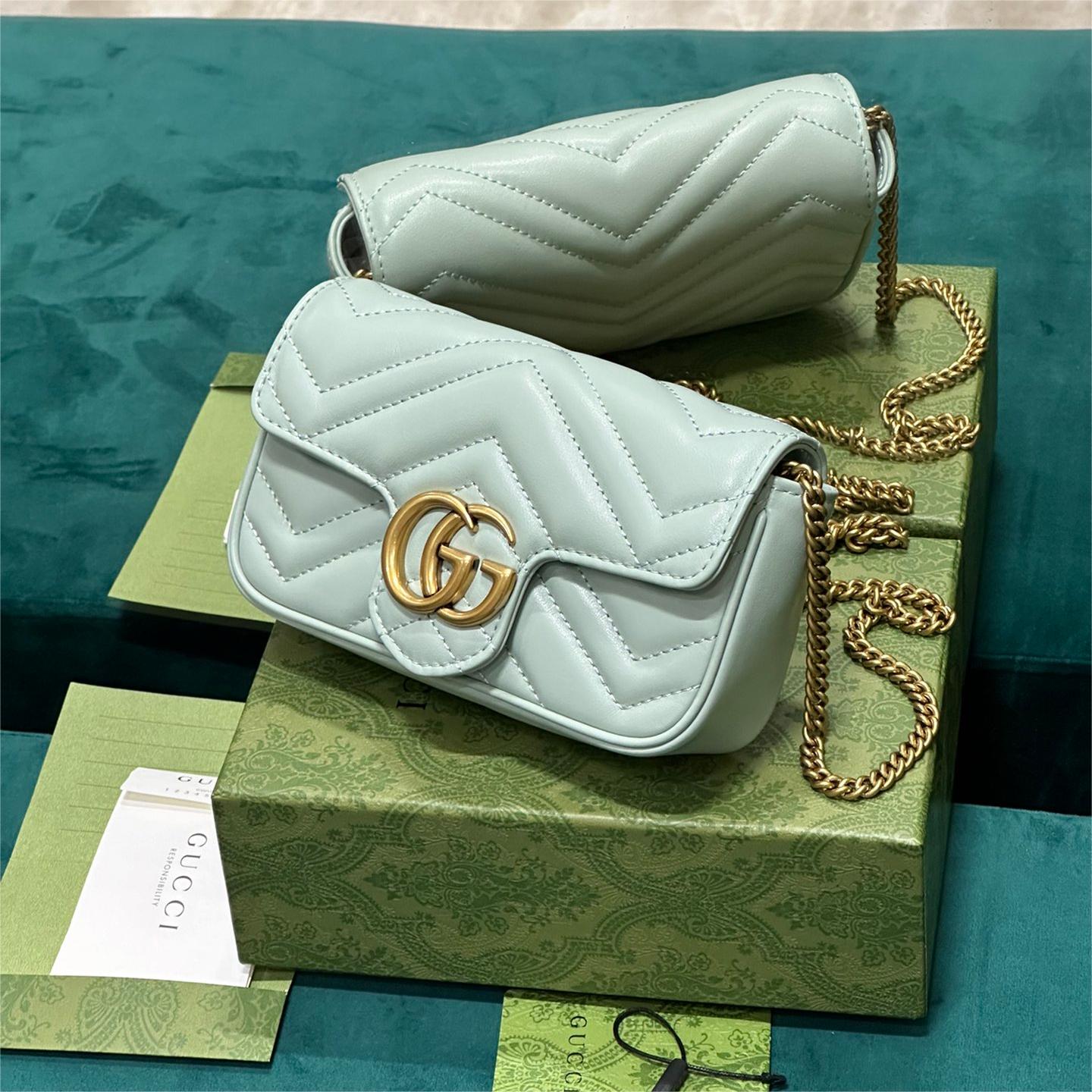 GUCCI-Marmont series Ultra Mini light green handbag