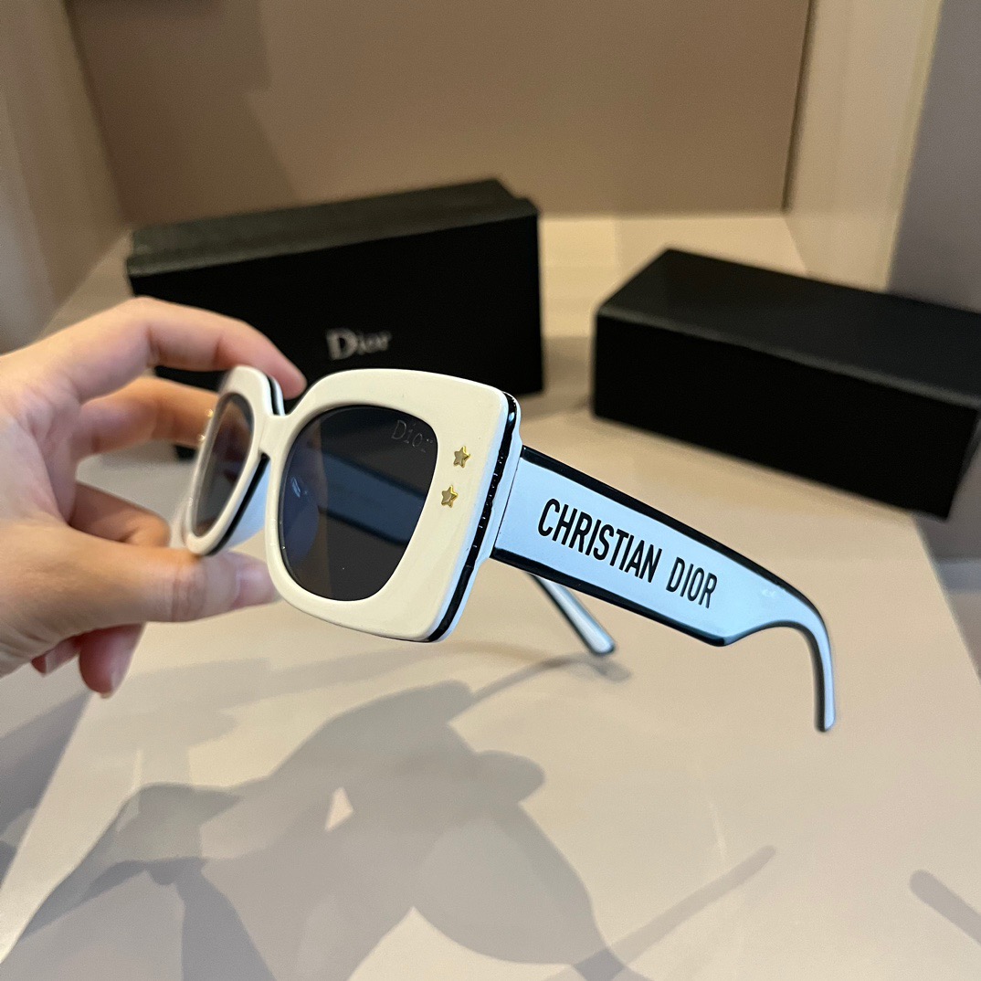 Dior-fashionable rectangular narrow frame sunglasses