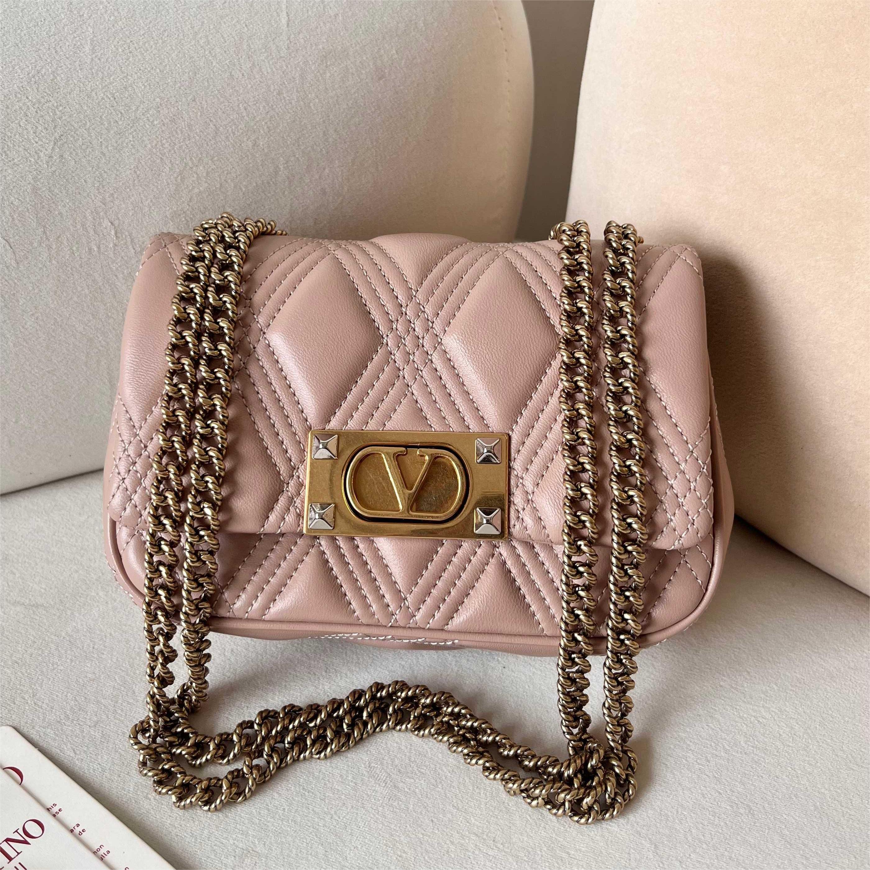 VALENTINO-Lingge patterned sheepskin bag