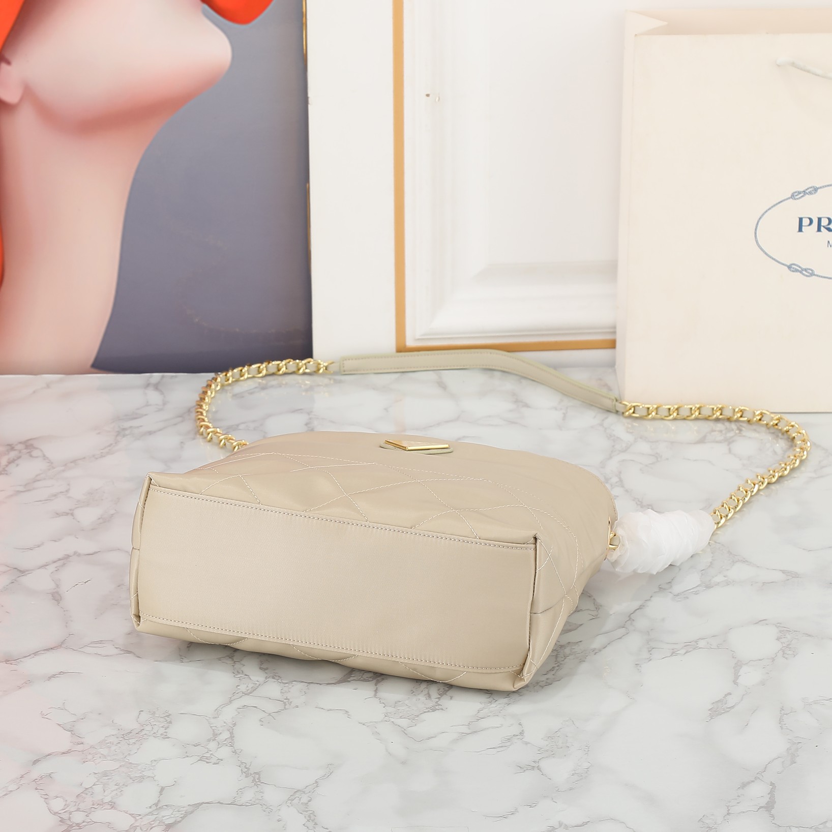 Prada-Nylon Lattice Crossbody Bag