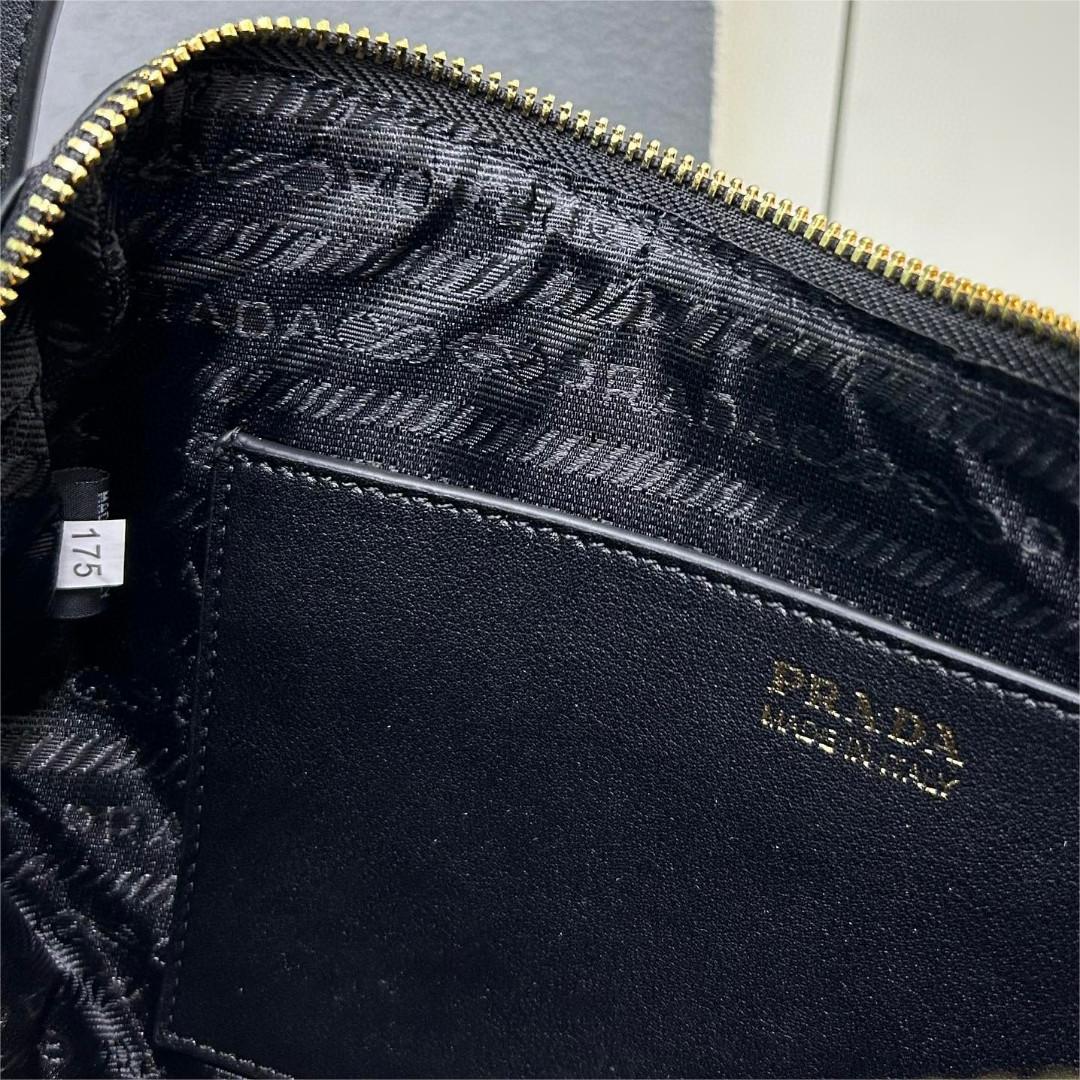 Prada-Soft grain imported calf leather bowling bag