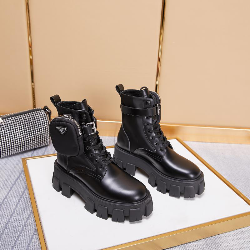 Prada-Triangle Mark Series Martin Boots