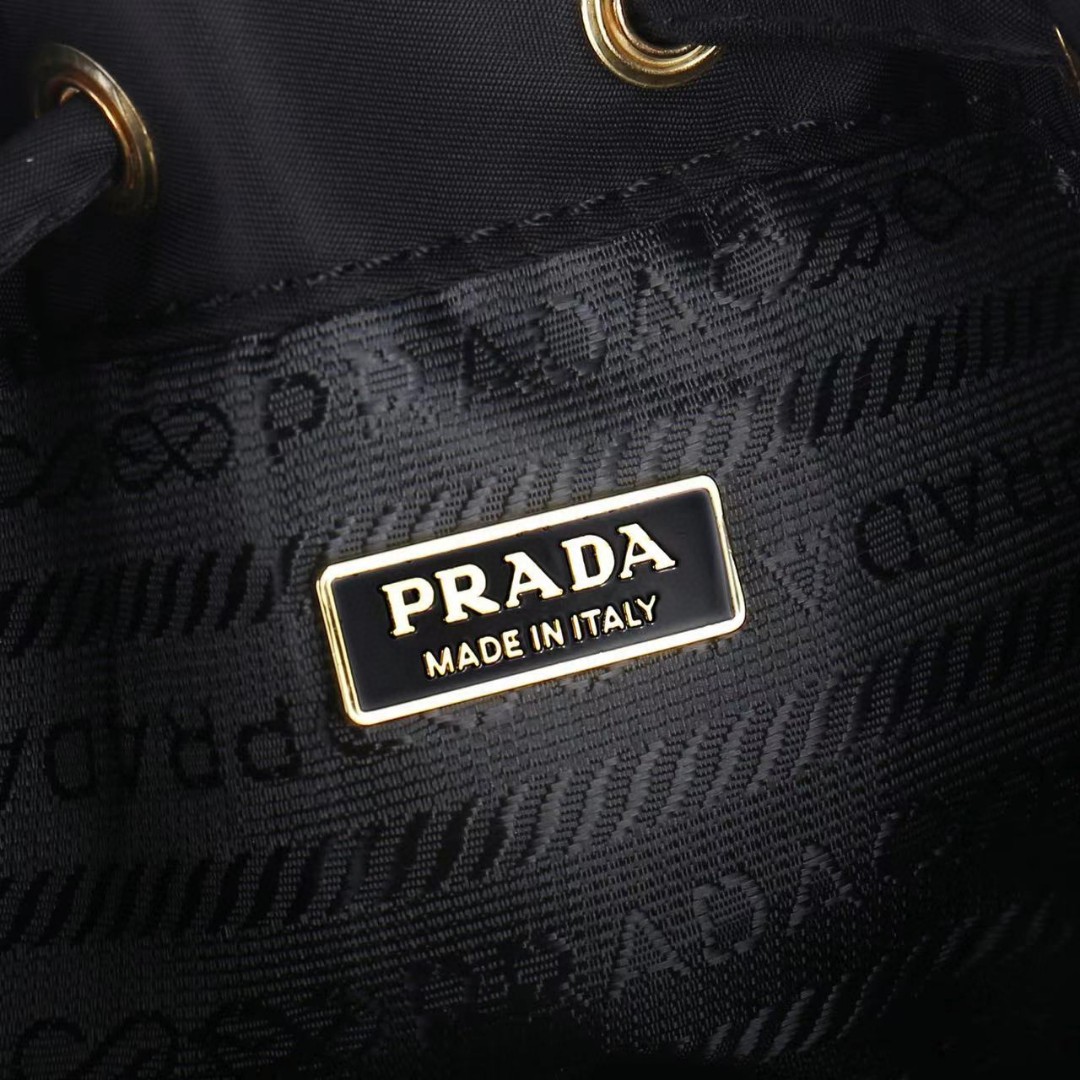 Prada-Imported waterproof fabric bucket bag