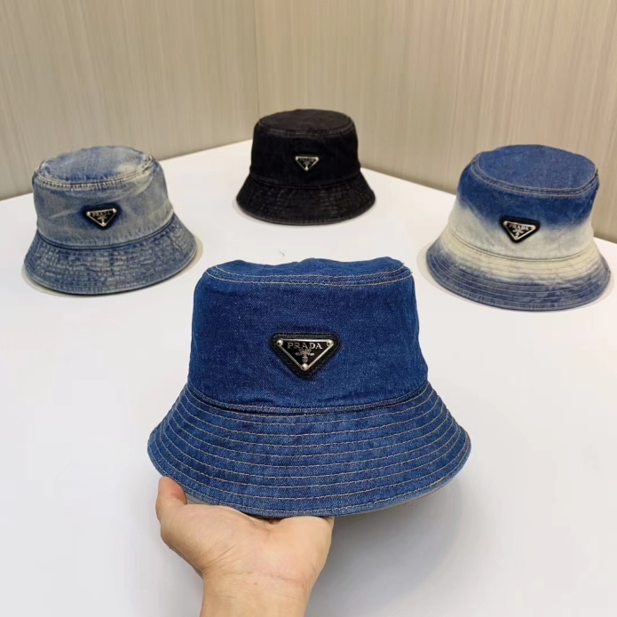 Prada-Classic Denim Fisherman Hat