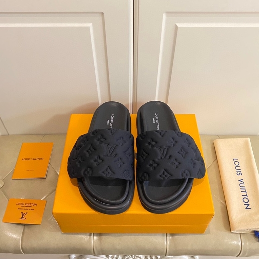 LV-Nylon Silk Embossed Slippers
