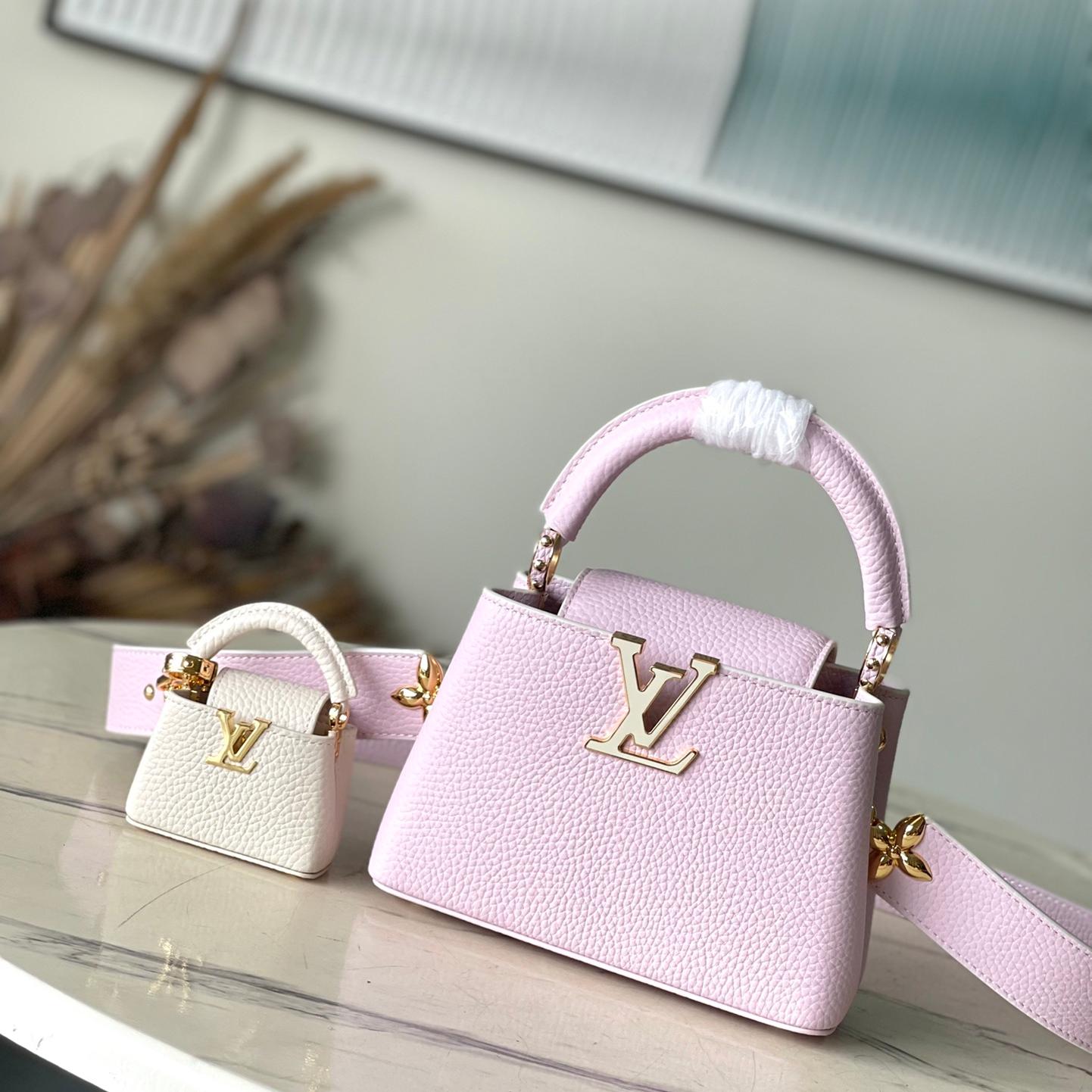 LV-pink shoulder bag mini capucines handbag