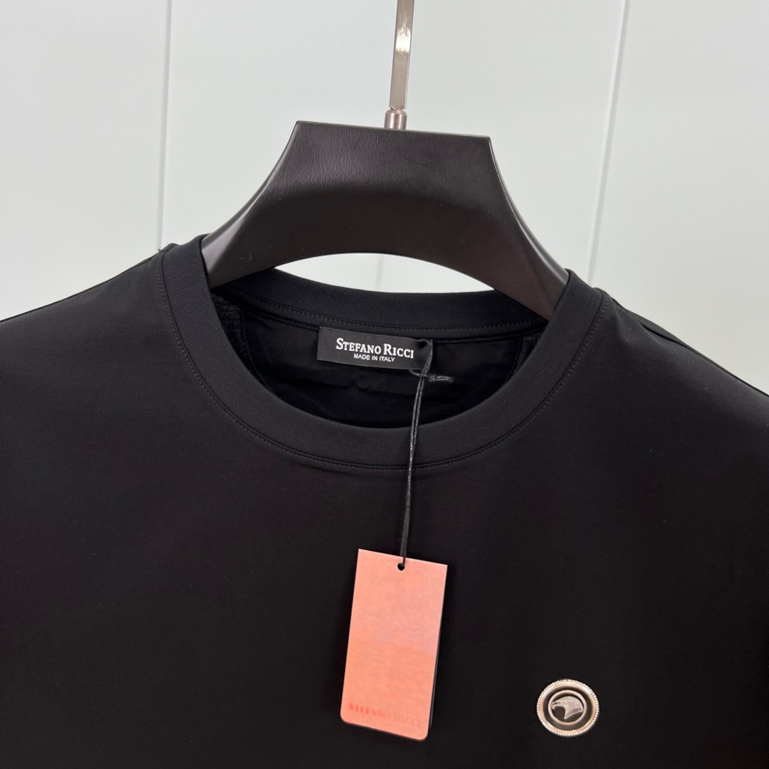 STEFANO RICCI - Metal Eagle Head Logo Short-sleeved T-shirt