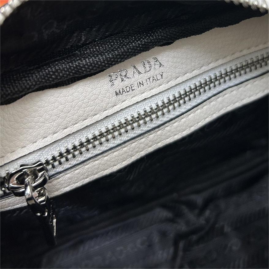 Prada-Imported deer skin pattern cowhide diagonal cross bag