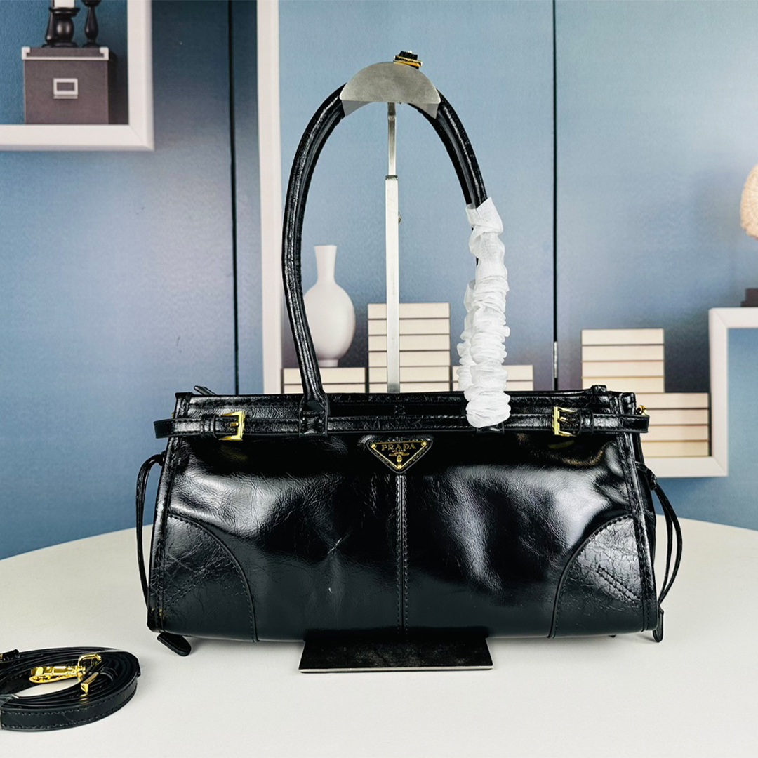 Prada-Vintage oil waxed leather handbag