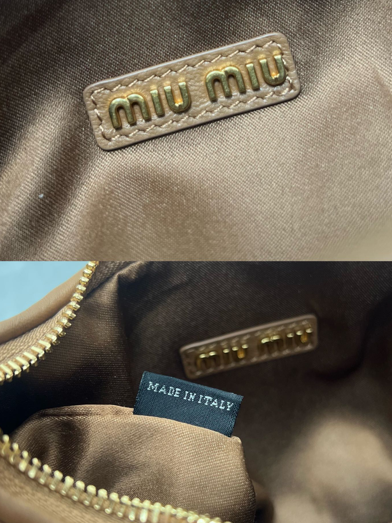 MIU MIU- Miuwander Metal Lettering Leather Women's Shoulder Crossbody Handbag