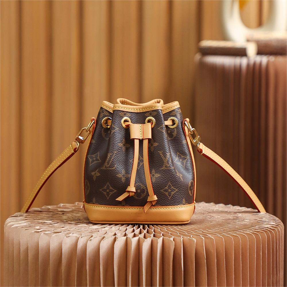 LOUIS VUITTON - LV NANO NOÉ Leather Mini Bag Brown