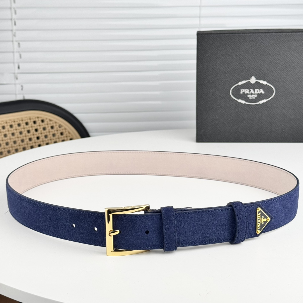 PRADA - Suede Leather Waist Belt