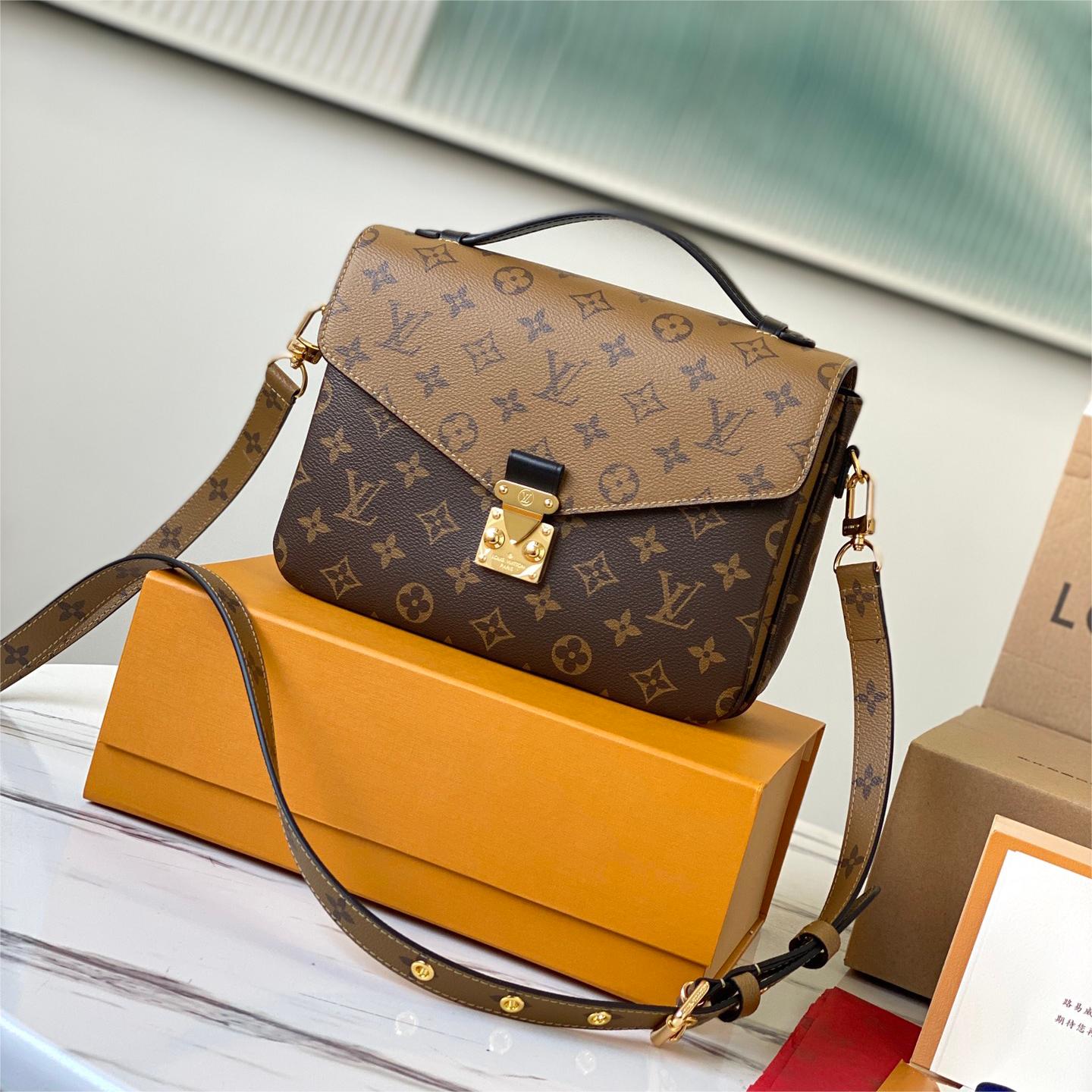 LV-Yellow Flower Metis Classic Postman Bag