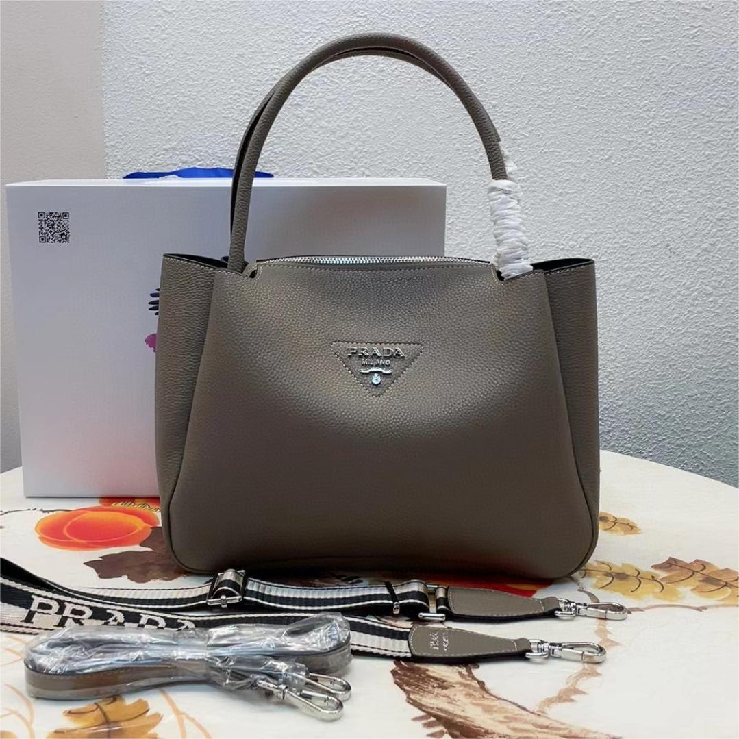 Prada-Imported deer skin patterned cowhide double shoulder straps