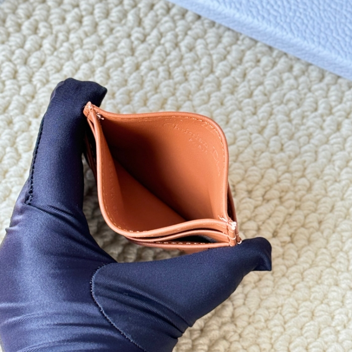 Dior-Pattern Card Clip Wallet