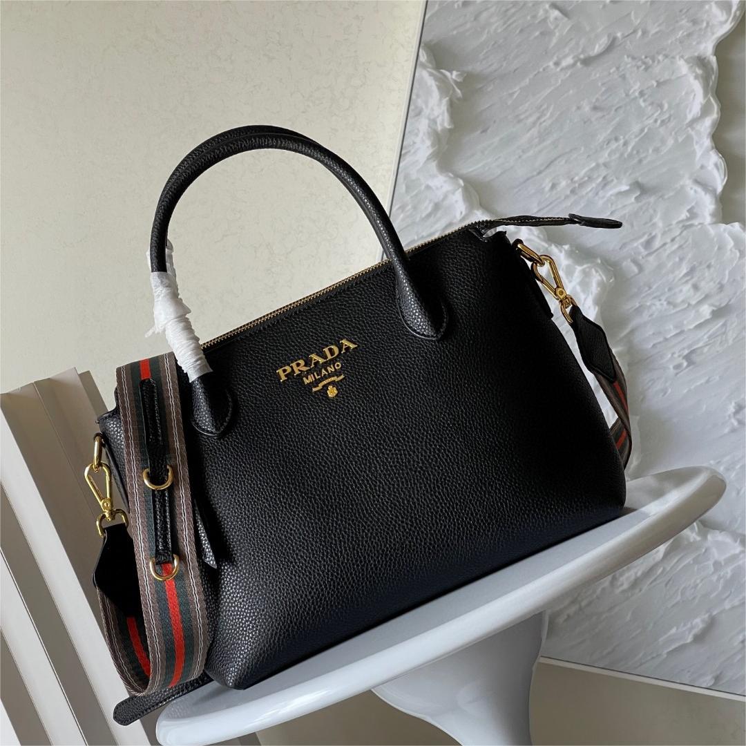 Prada-Calfskin leather double handle