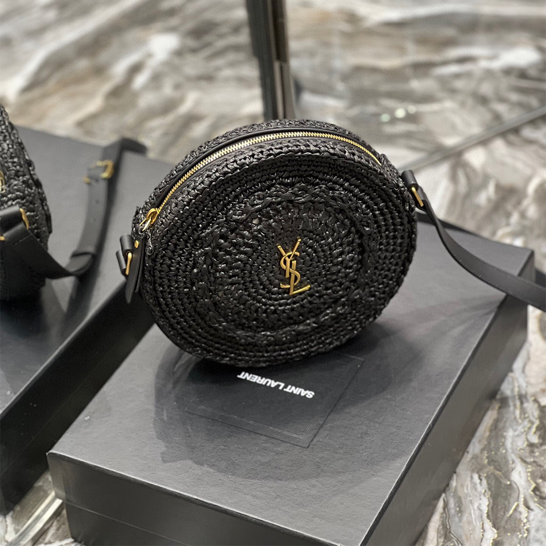YSL-Round Cake Woven Bag