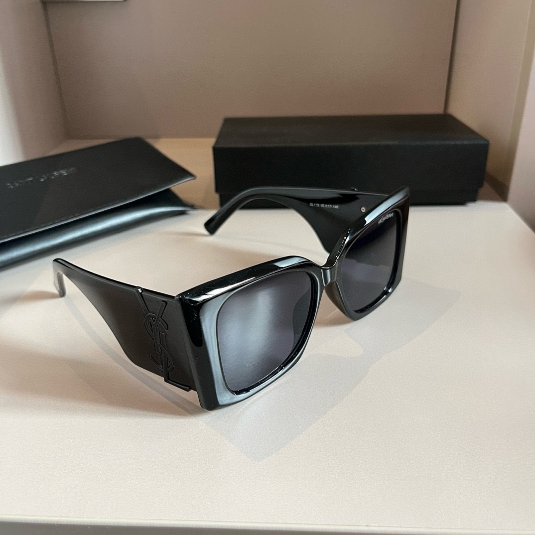 YSL-Thick leg Box Sunglasses