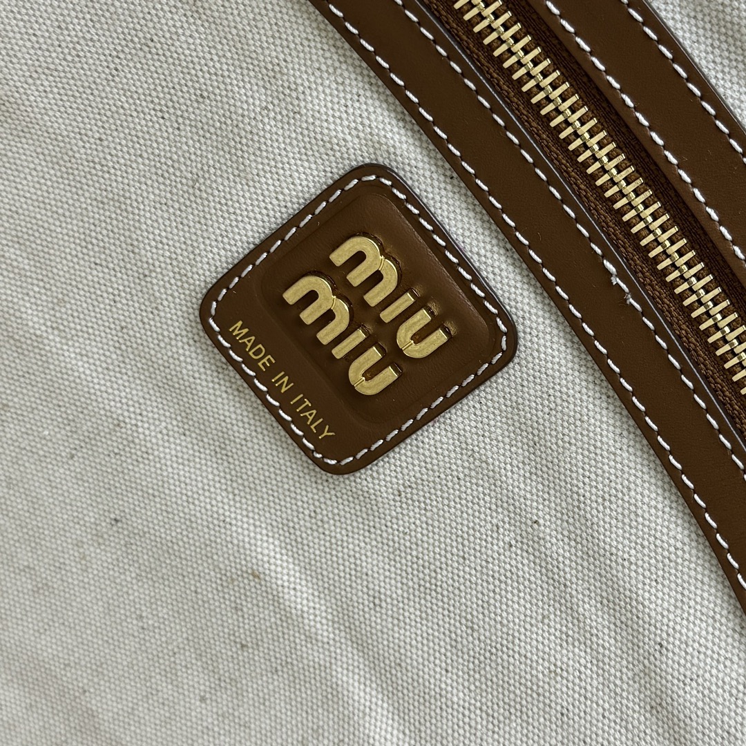 MIU MIU-Canvas Brown Hobo Underarm Bag