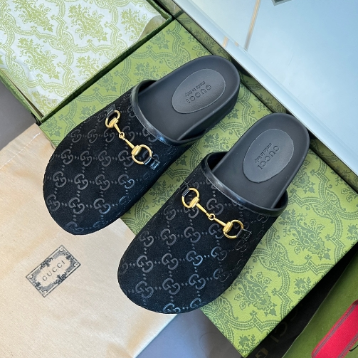 Gucci-Classic Leather Flower Flat Shoes