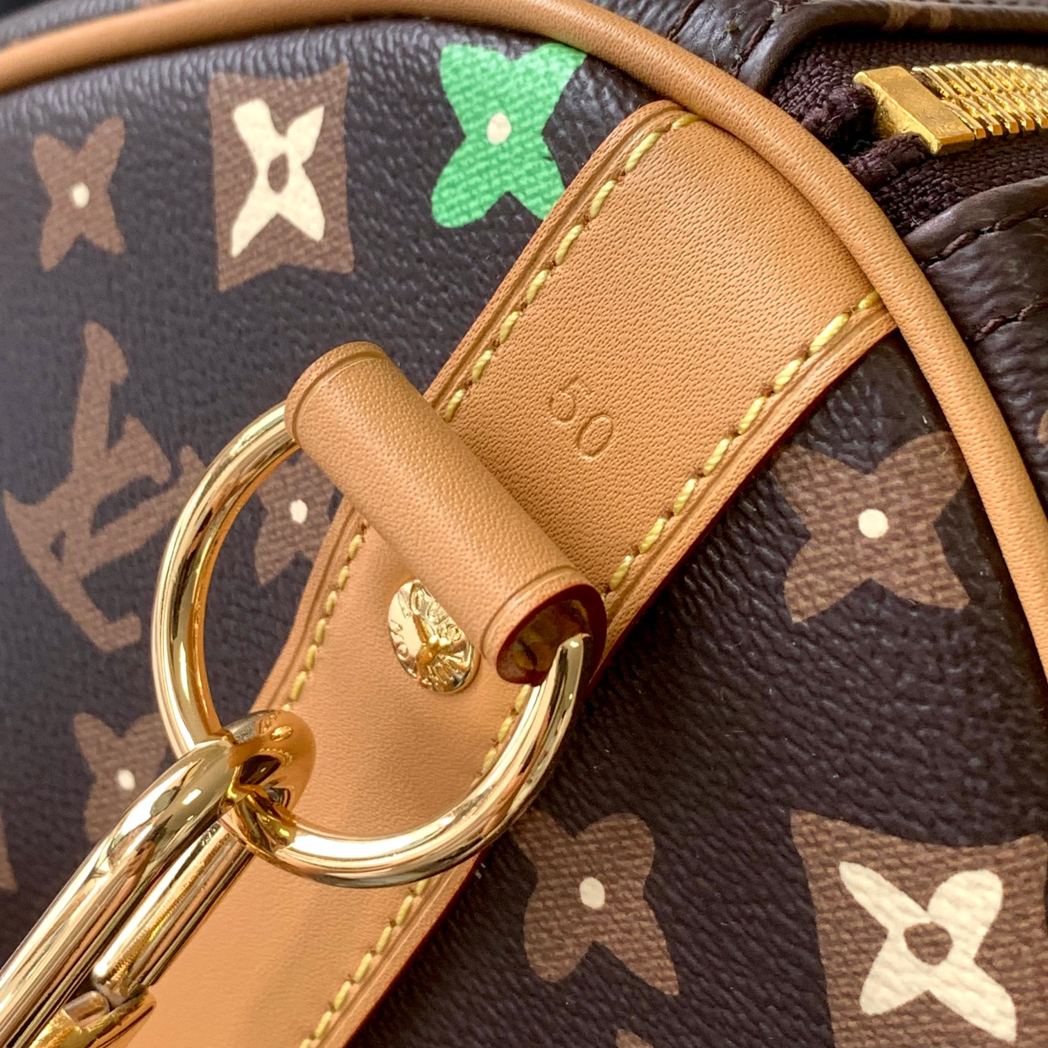LV -Keepall 50 BROWN Leather Travel Bag