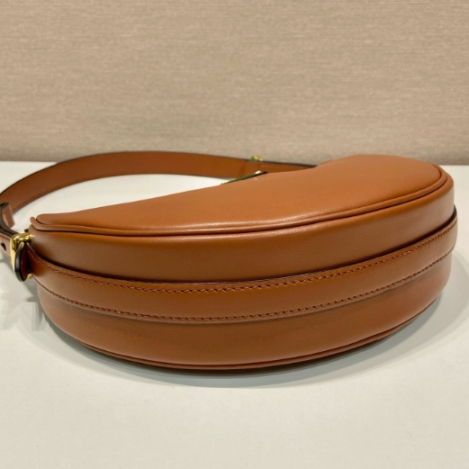Prada-Moon Shoulder Strap Leather Handbag