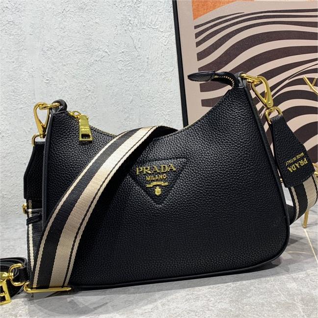 Prada-Imported first layer coarse lychee grain cowhide