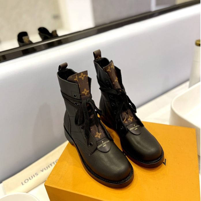 LV-Old Flower Patchwork Martin Boots
