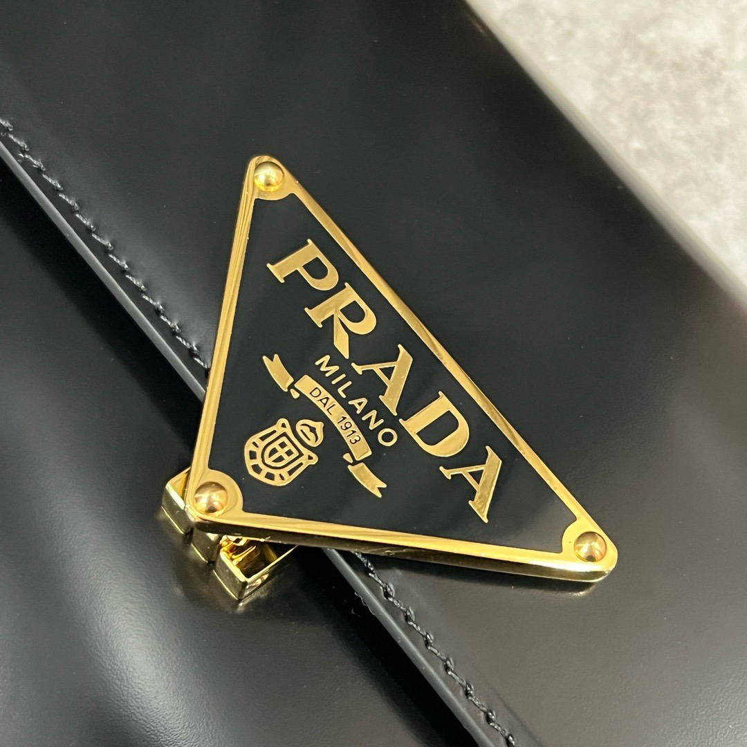 PRADA-Shiny leather shoulder bag