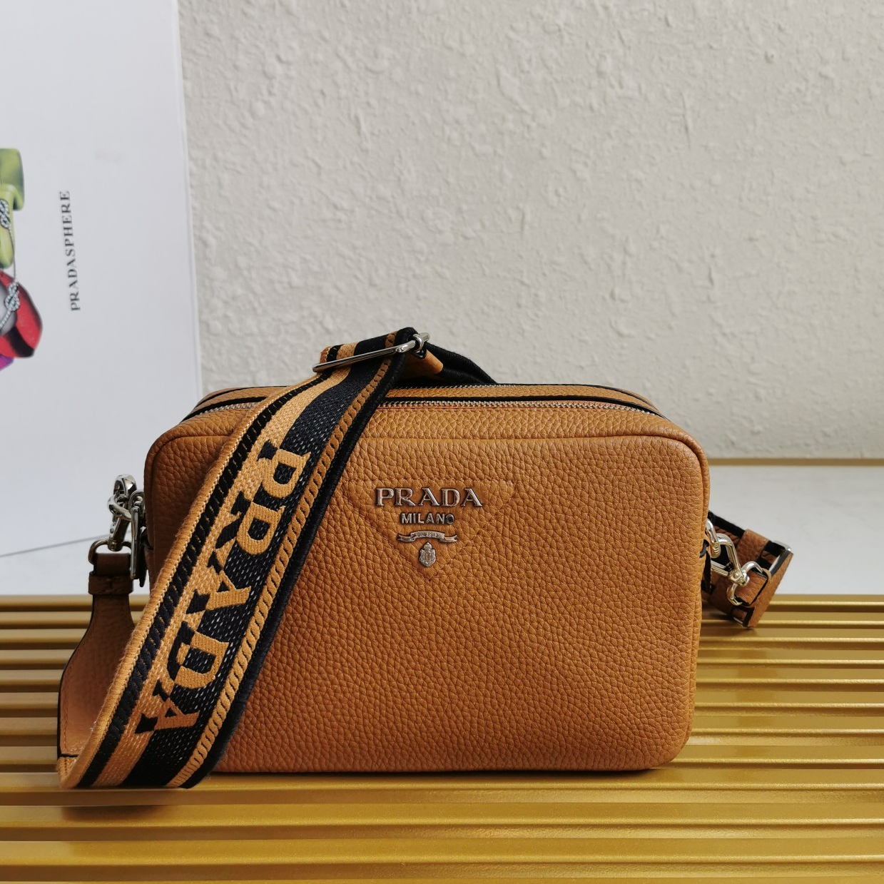 PRADA - Leather Camera Bag Shoulder Crossbody Bag