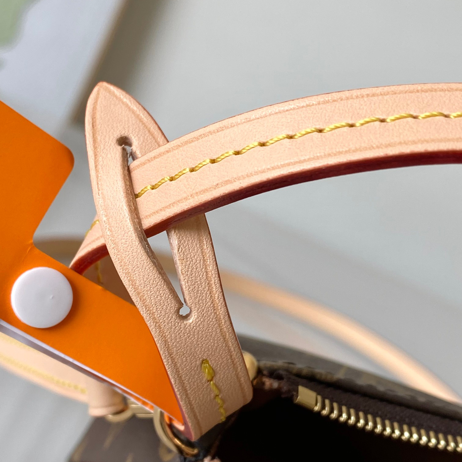 LV - Pochette Accessories Brown Canvas Cowhide Leather Handbag