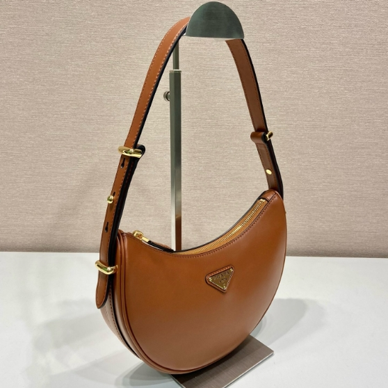 Prada-Moon Shoulder Strap Leather Handbag