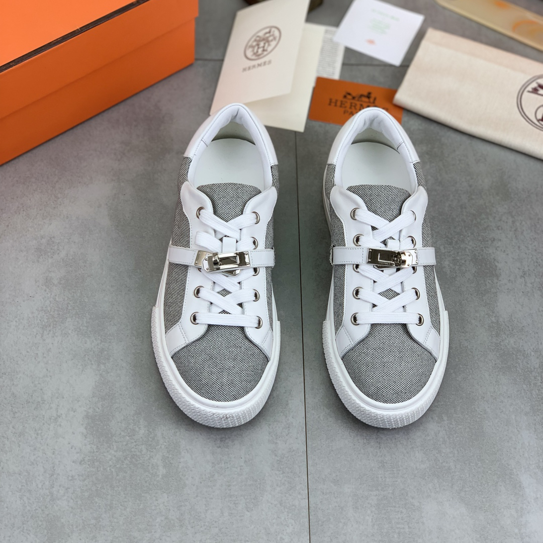 Hermes-Couple lace up sports and leisure shoes