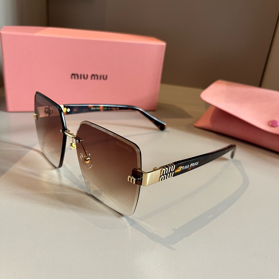 MiuMiu-2024 premium frameless women's sunglasses