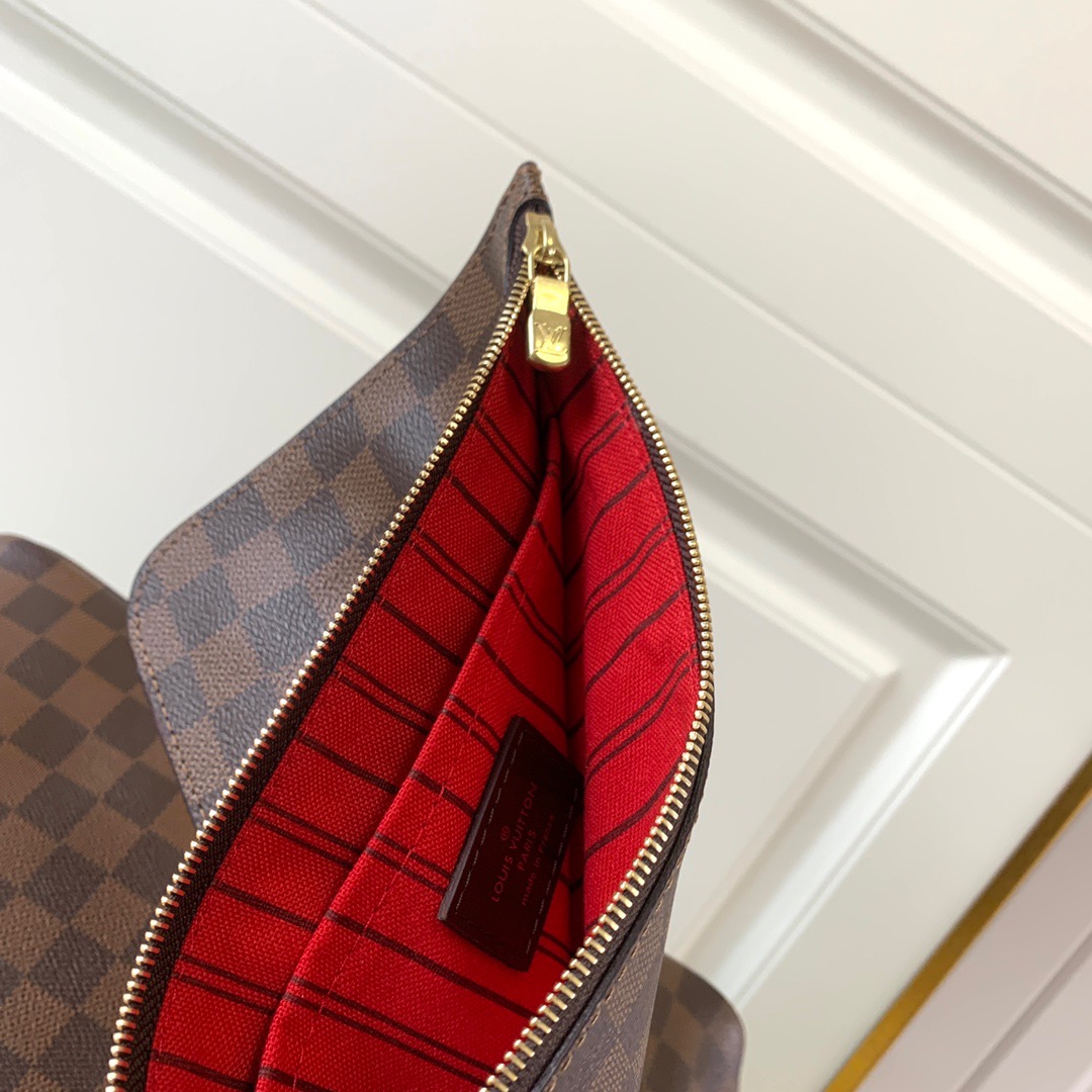 LV-neverfull classic medium coffee plaid handbag