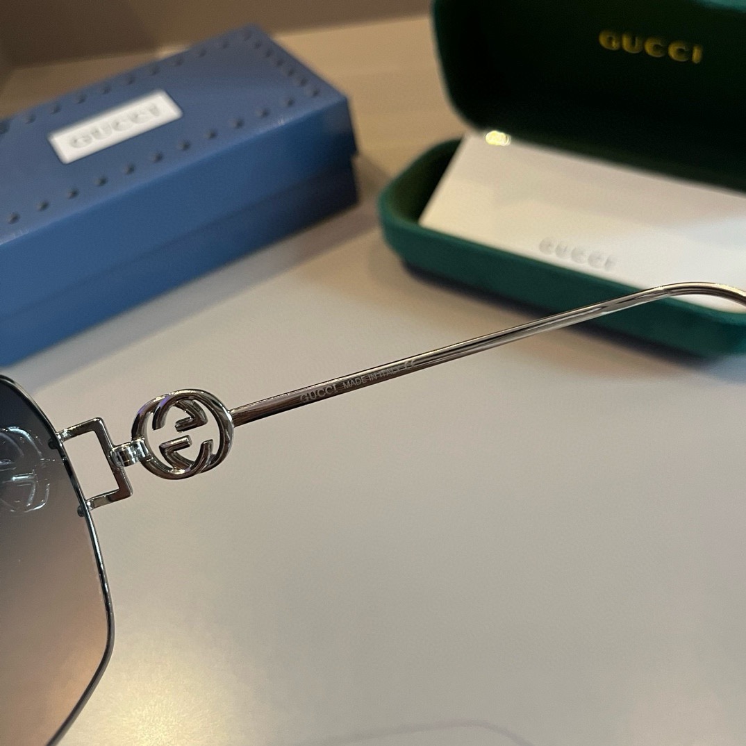 Gucci-unisex round frame fashionable sunglasses