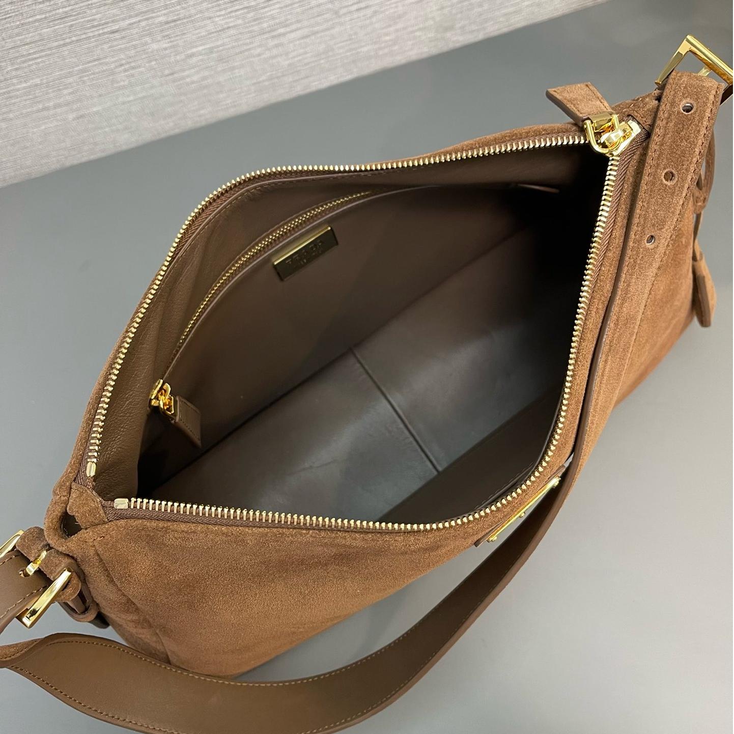 Prada-New suede handbag Aimee Hobo bag