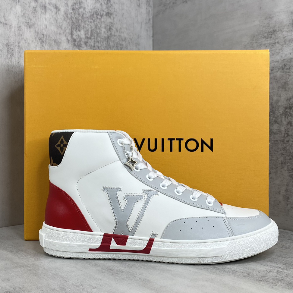 LV - Charlie Round Toe Lace Up High Top Board Shoes
