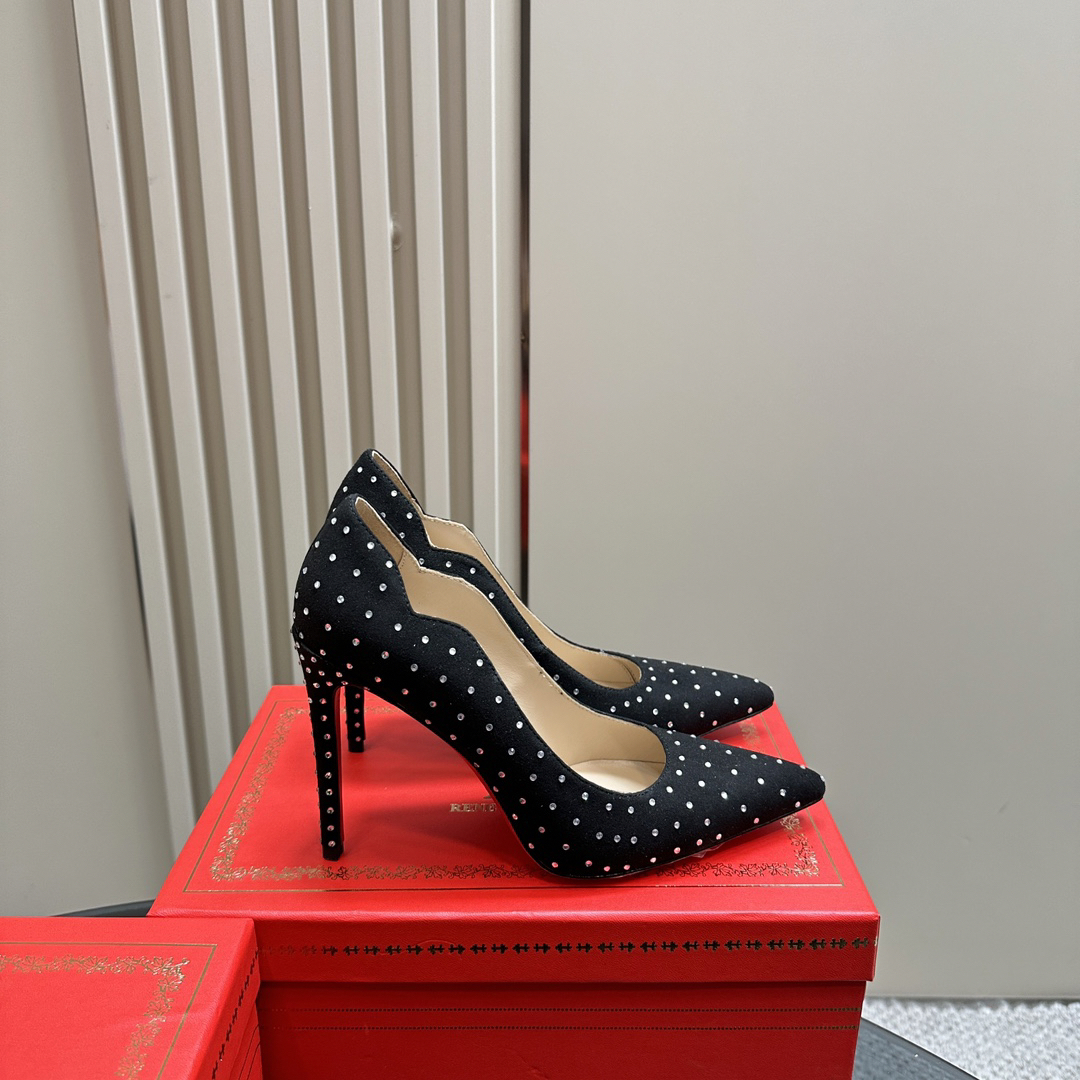 Christian Louboutin-Diamond crystal high heels