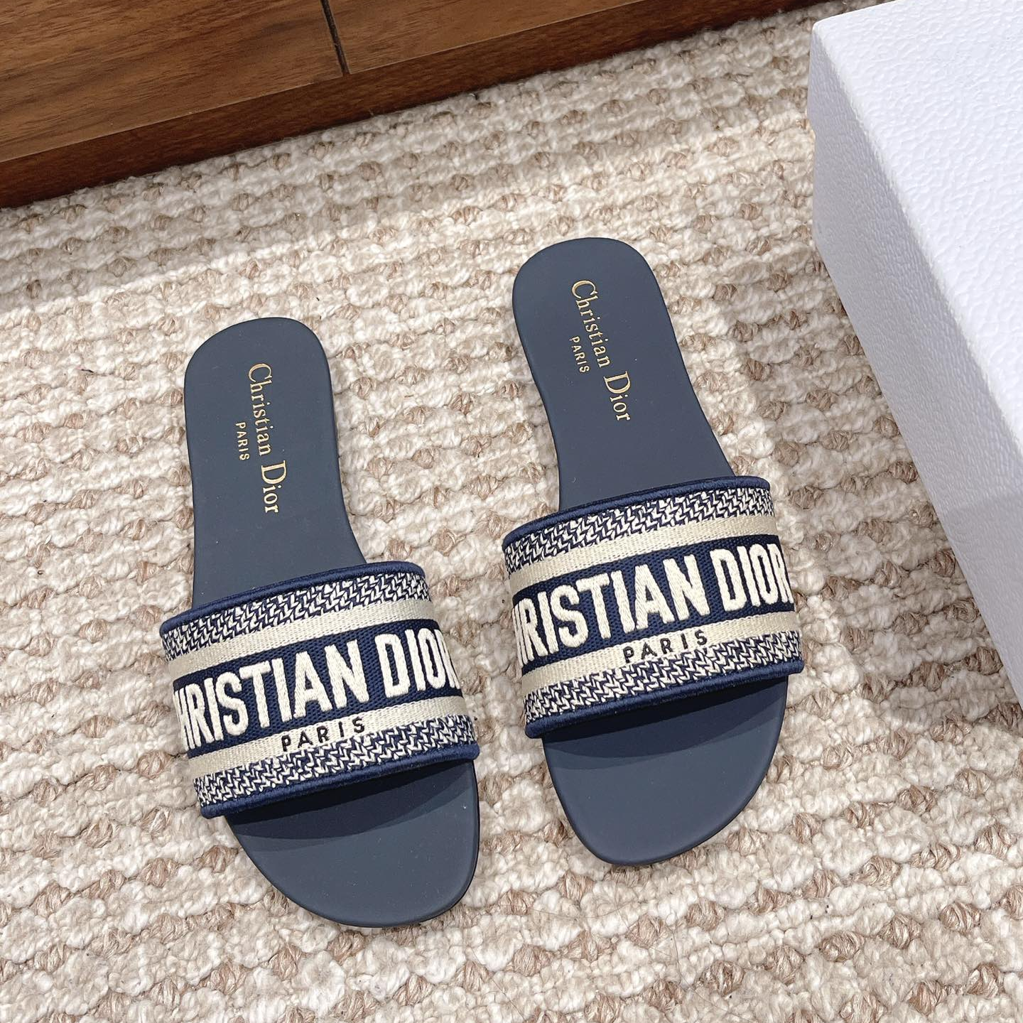 Dior-Embroidered flat sandals