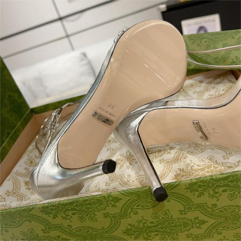 Gucci-23ss women's buckle high-heeled sandals