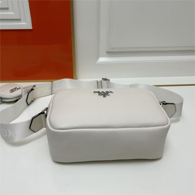 Prada-Imported deer skin pattern cowhide diagonal cross bag