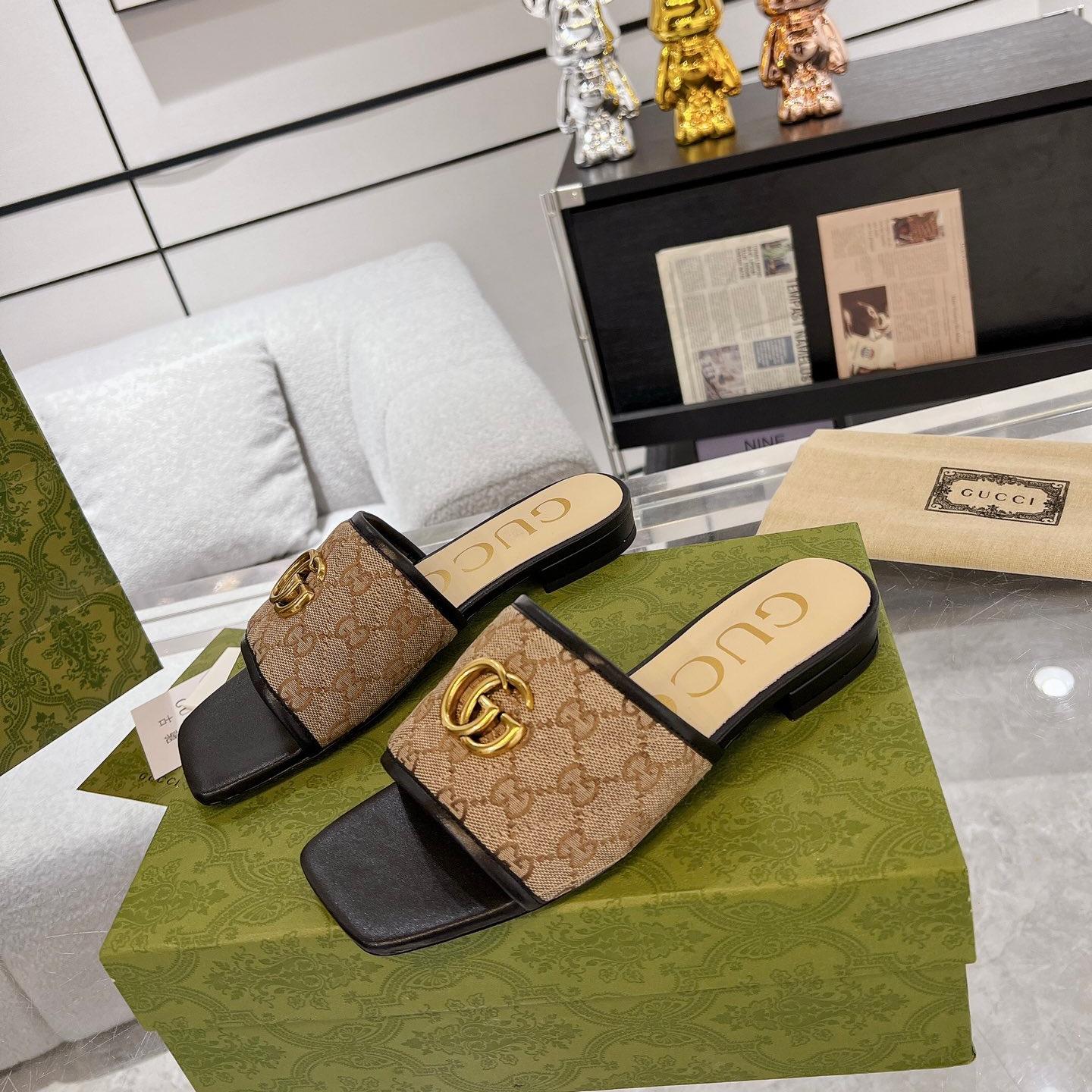 Gucci-spring and summer flat slippers