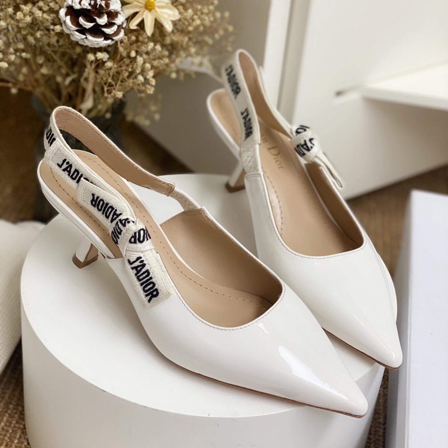 Dior-JA Dior white woven cat heel sandals